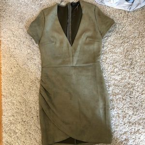Suede bodycon dress